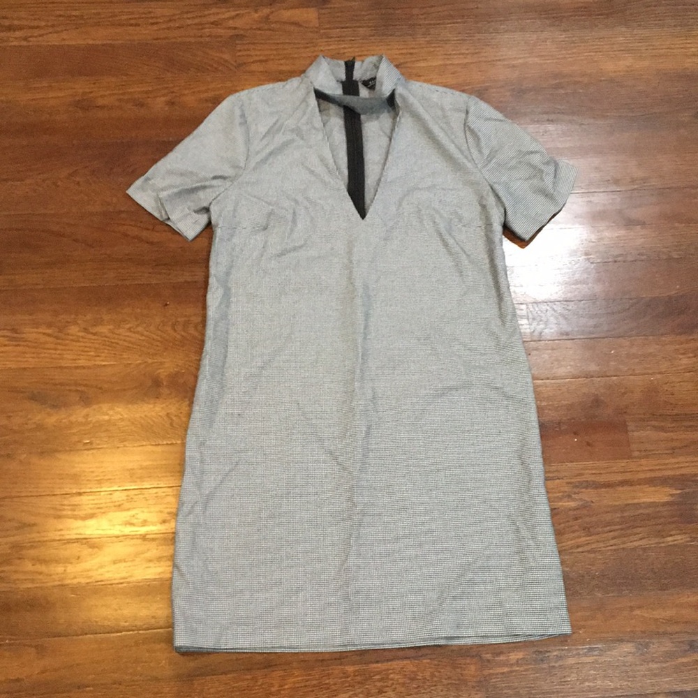 Zara black and white choker dress